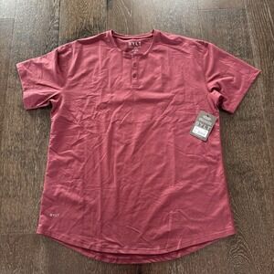 BYLT Shirt Men 2XL NWT Drop Cut Short Sleeve Henley Tee Comfort Sport Brand New
